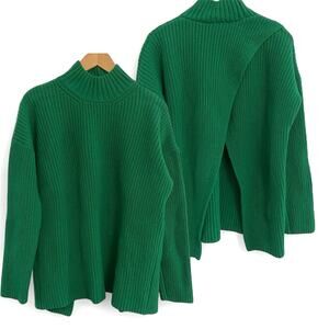 Sezane Green Turtleneck Sweater